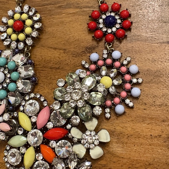 J Crew Floral Multicolor Statement Necklace - Picture 6 of 13